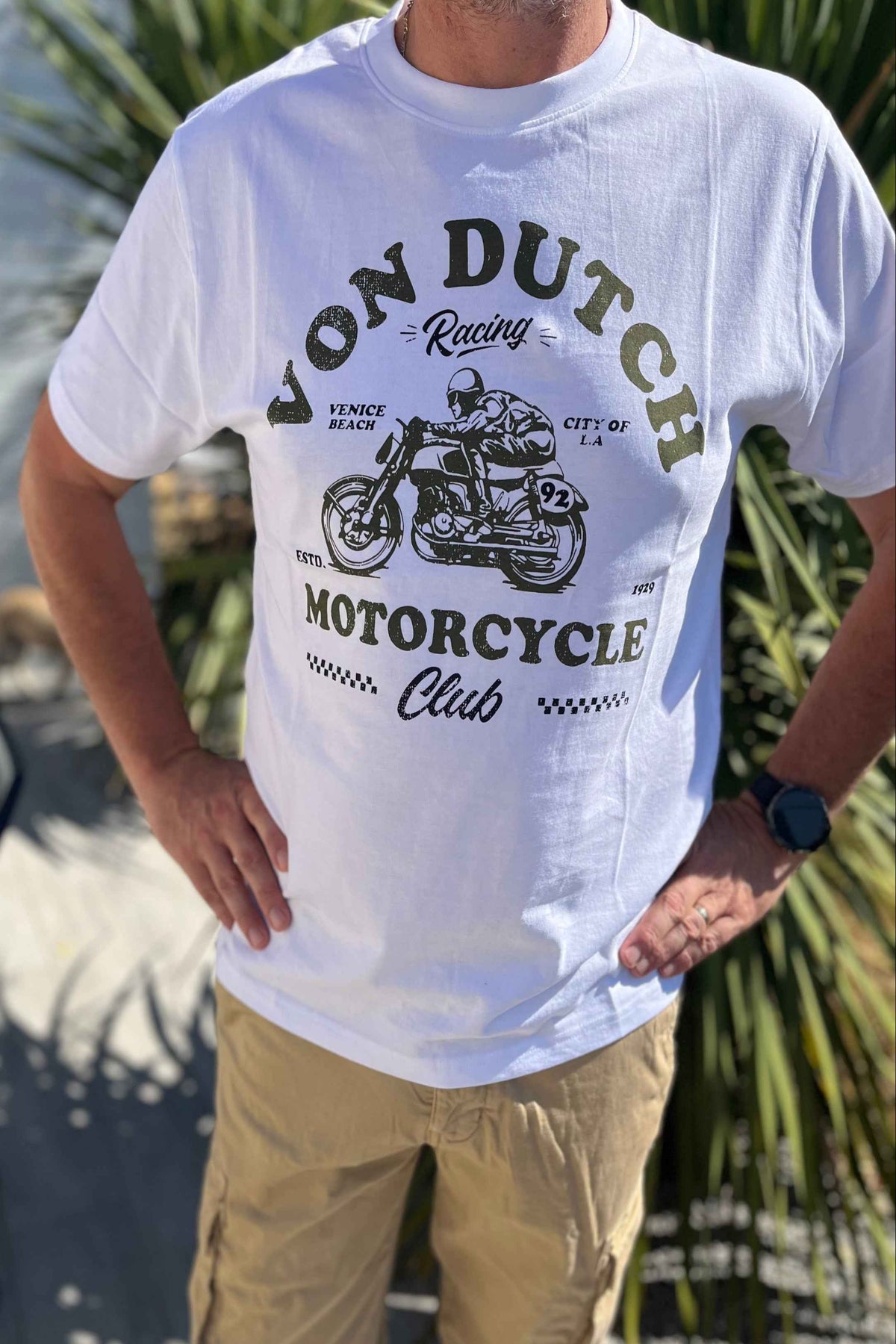 T-shirt blanc regular fit jersey-collection Von Dutch boutique homme guérande