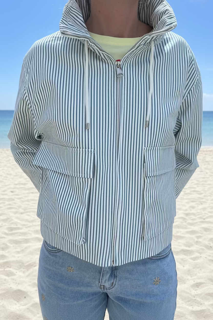 Veste à capuche rayée légère - Le Style by Laëti vçetement femme guérande la baule pornichet