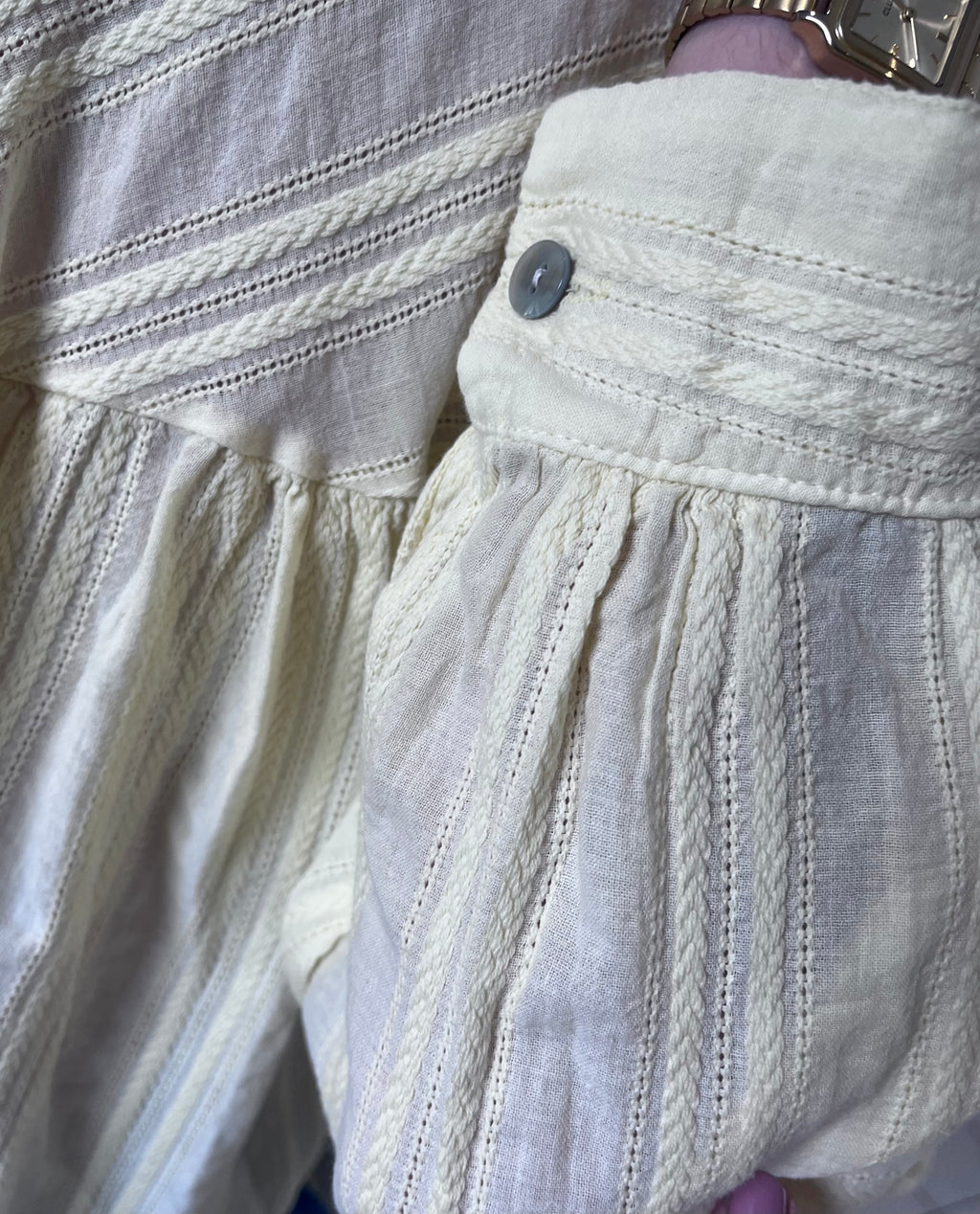 Blouse jaune Broderie italienne