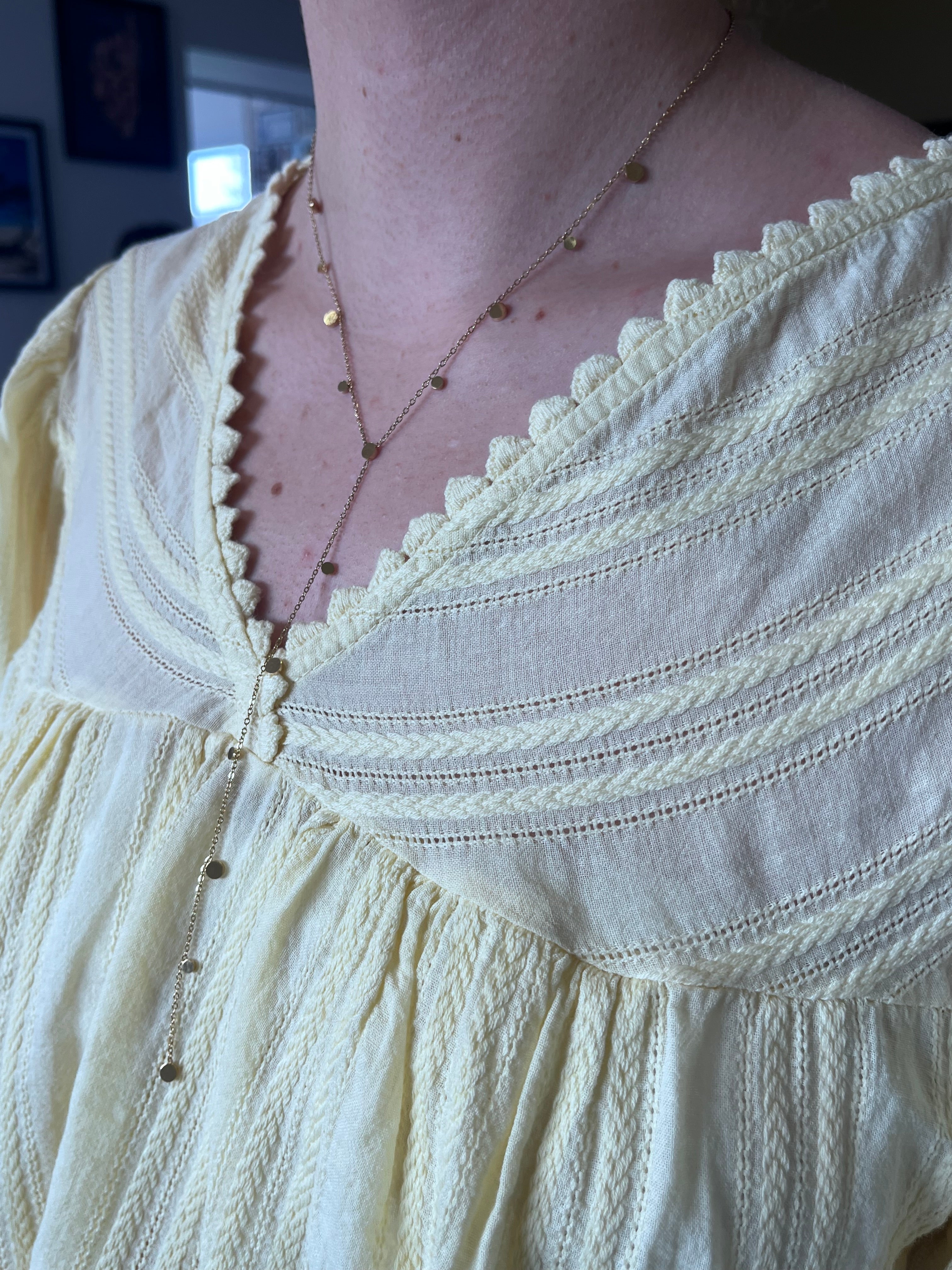 Blouse jaune Broderie italienne