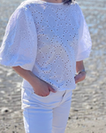 Blouse broderie anglaise blanche  manches bouffantes coton – Le Style by Laëti