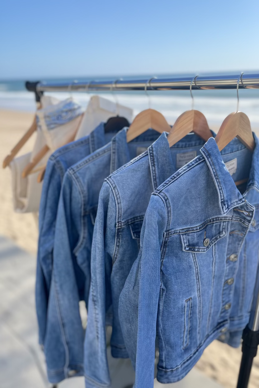 Veste en jean denim stone femme, vue de face – le style by laëti