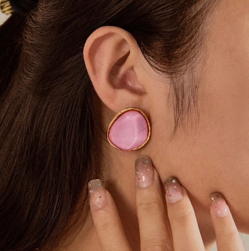 Boucles d’oreilles, pierre en résine
