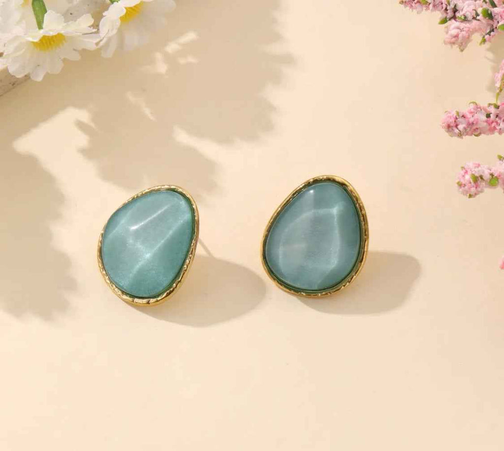 Boucles d’oreilles, pierre en résine