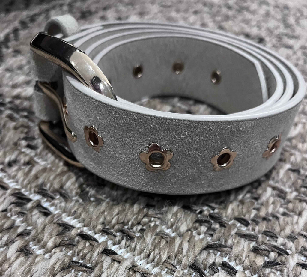 Ceinture Femme finition Bijou avec Rivets Fleurs