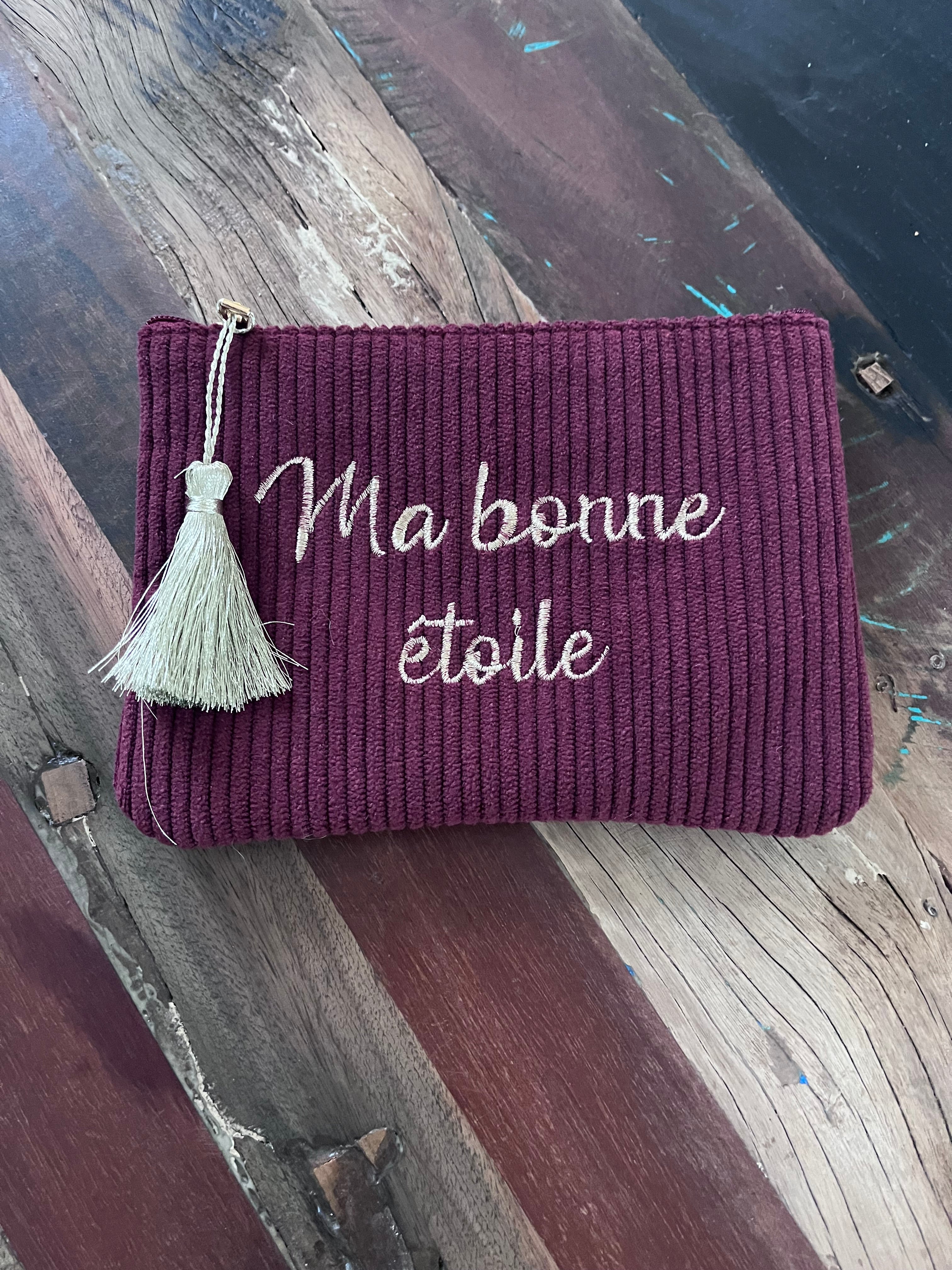Pochette Trousse Velours Ma Bonne Étoile - Accessoire Femme