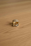 Bague Dorée Anneau strass