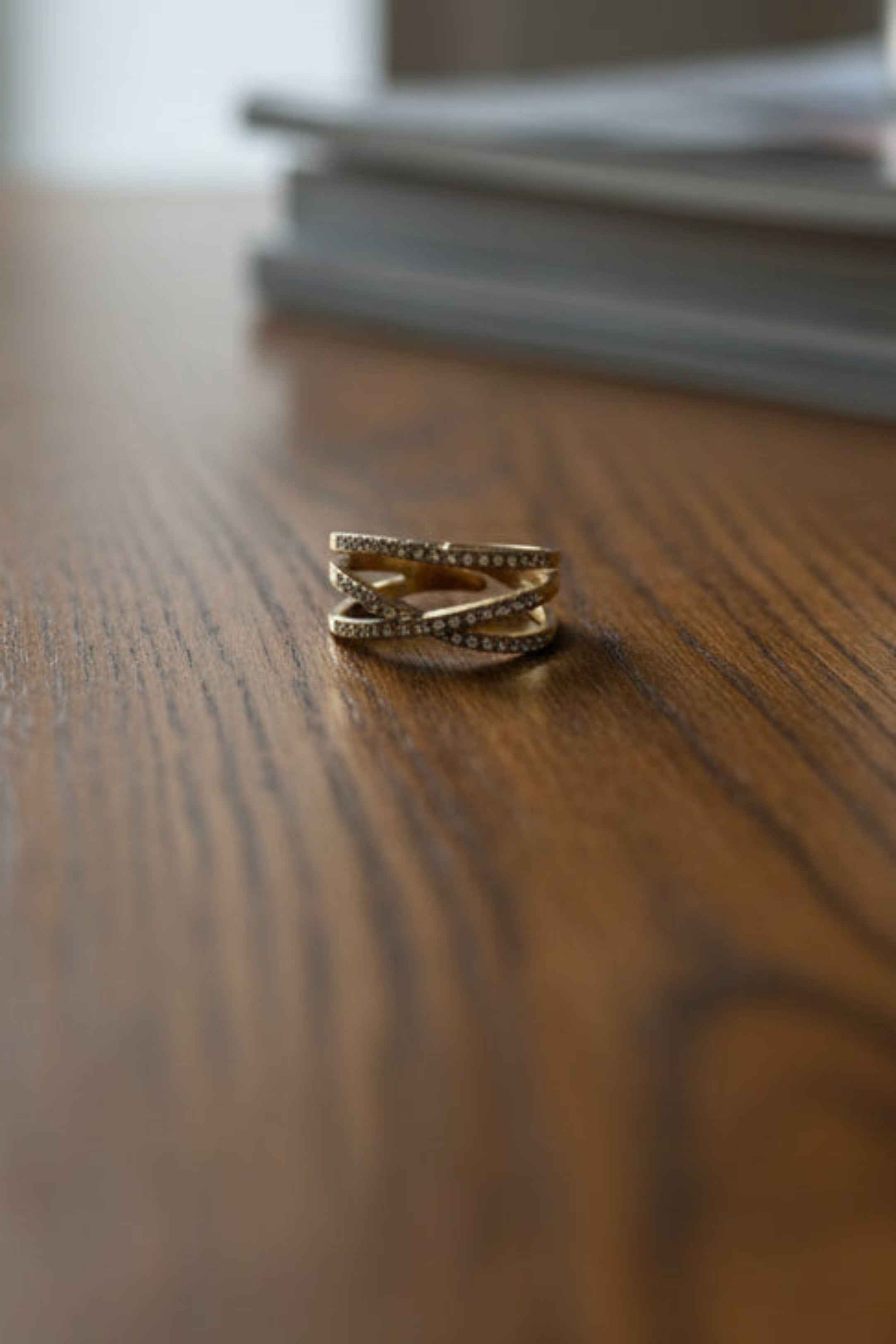 Bague Dorée Strass Etoile