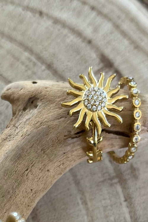 bague doréee soleil scintillante bijoux guérande la baule le style by laëti