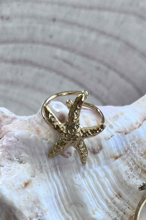 bague dorée ajustable étoile bijoux guérande la baule - le style by laëti