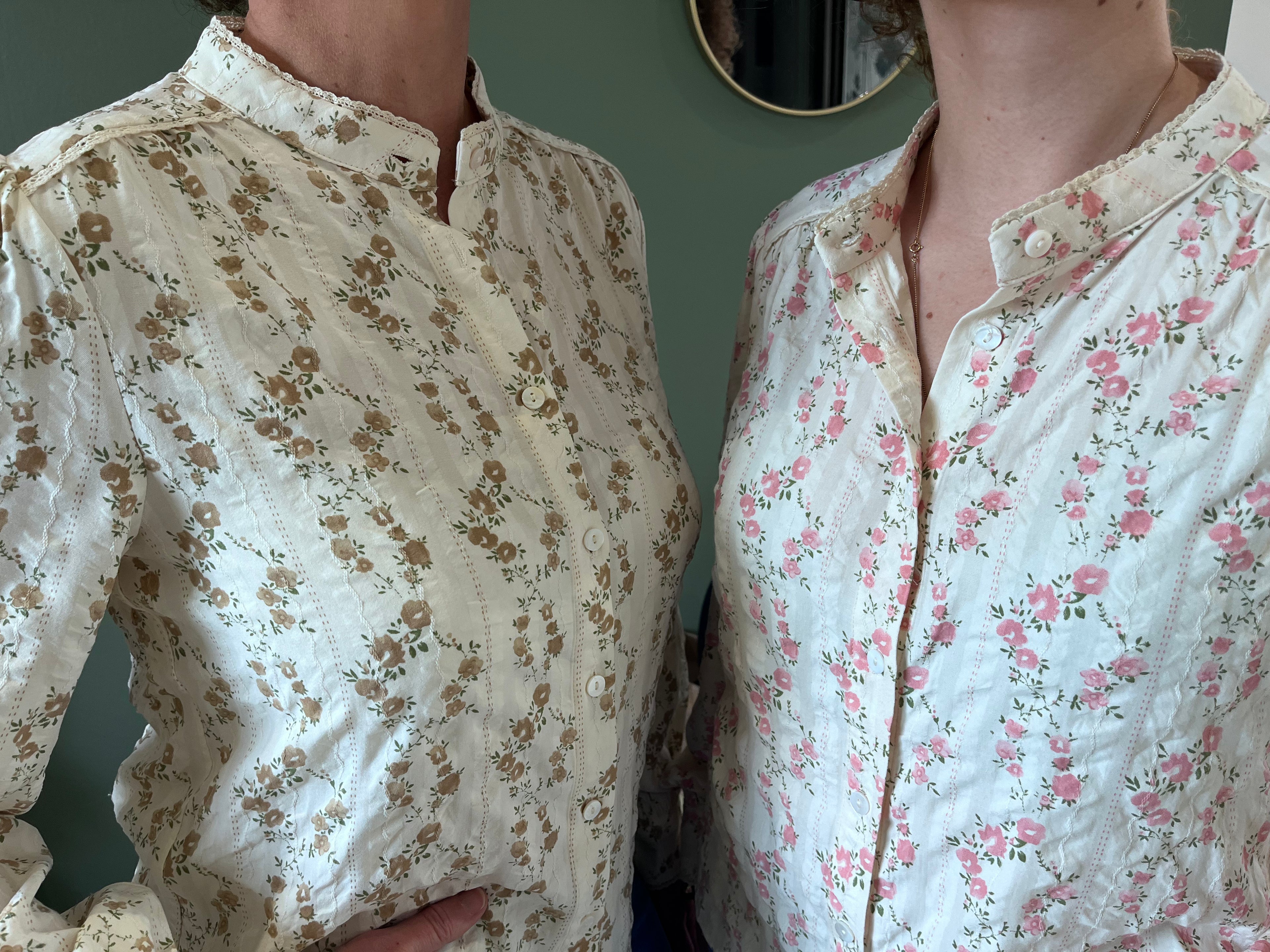 "Blouse fleurs dentelle femme lovie et co coton 100% col mao printemps 2026"