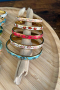 bracelet fin jonc motif fleur acier inoxydable bijoux femme tendance guérande le style by laêti