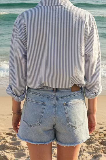 Chemise Rayé manches retroussables