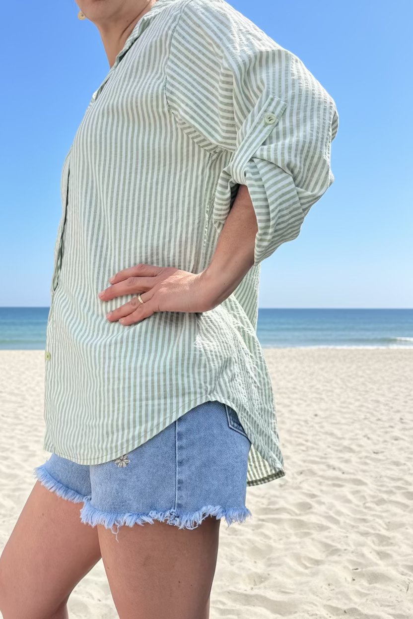 Chemise Rayé manches retroussables