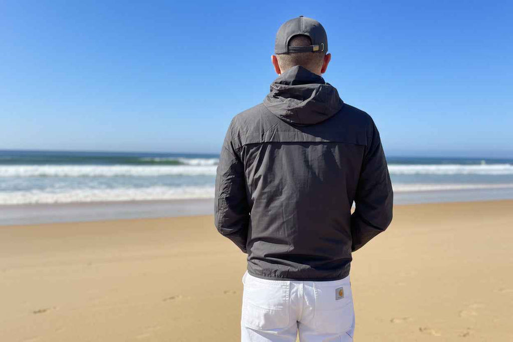 Coupe-Vent Homme Gris Imperméable KYMAXX - Veste à Capuche Streetwear