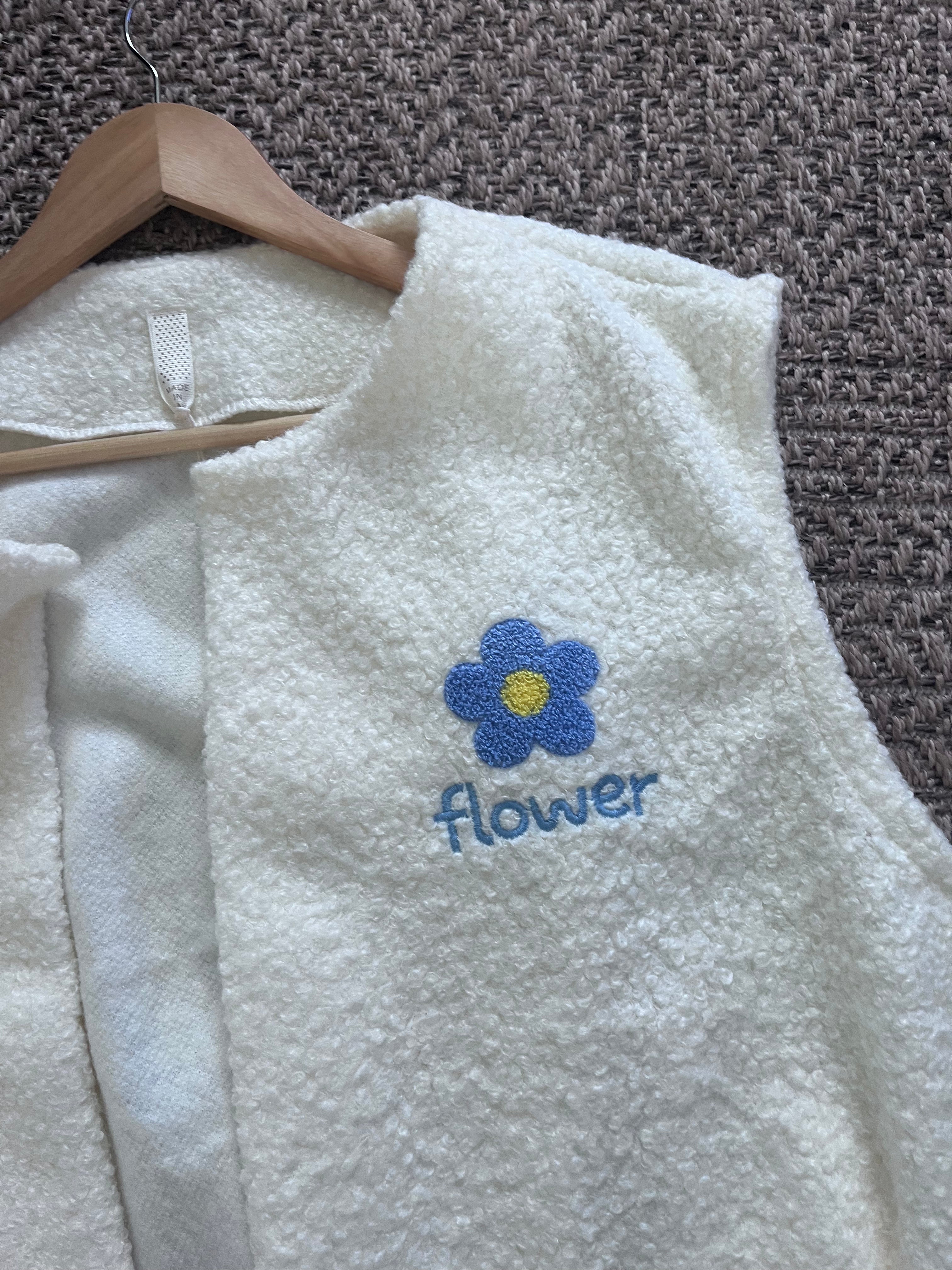  "Gilet oversize Flower femme made in Italy lignes épurées minimaliste"