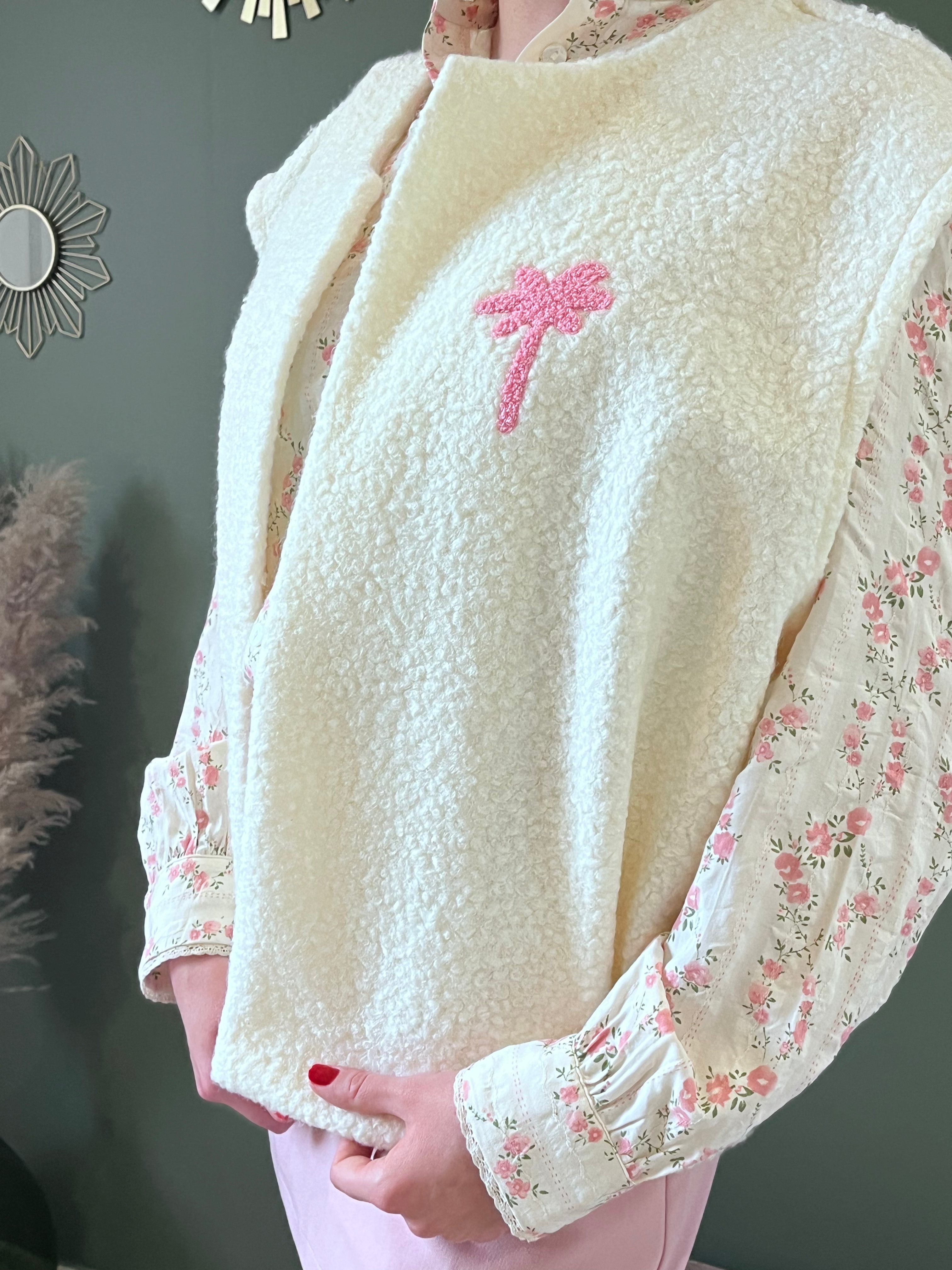 "Gilet Malibu oversize femme modèle Flower avec poches made in Italy"