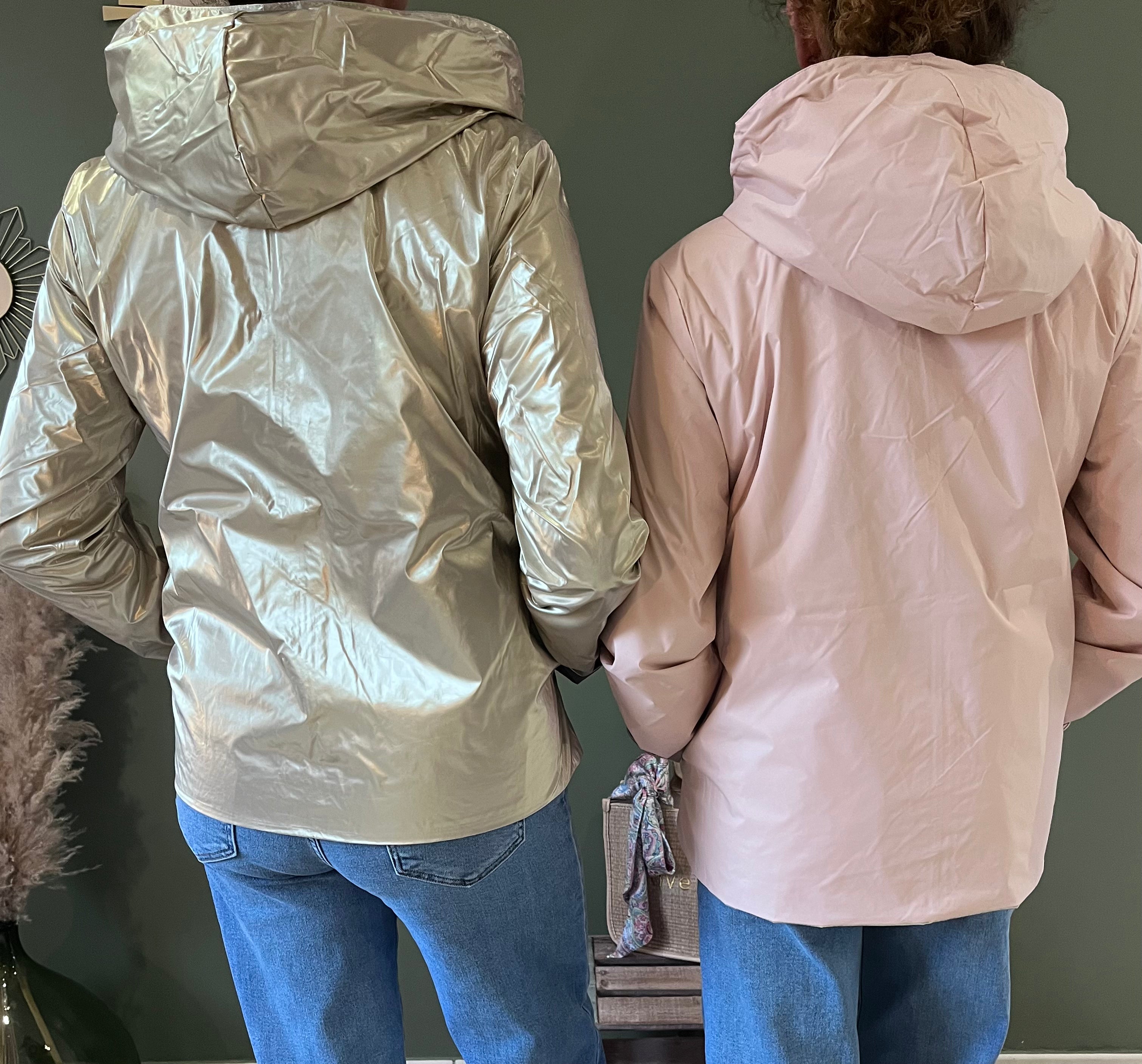 imperméable réversible dos or et rose