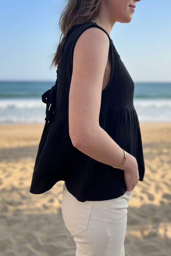  "Jean beige regular bas dentelle femme - détail dentelle - le style by laëti"