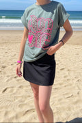 jupe short courte noir ou rose poudrée