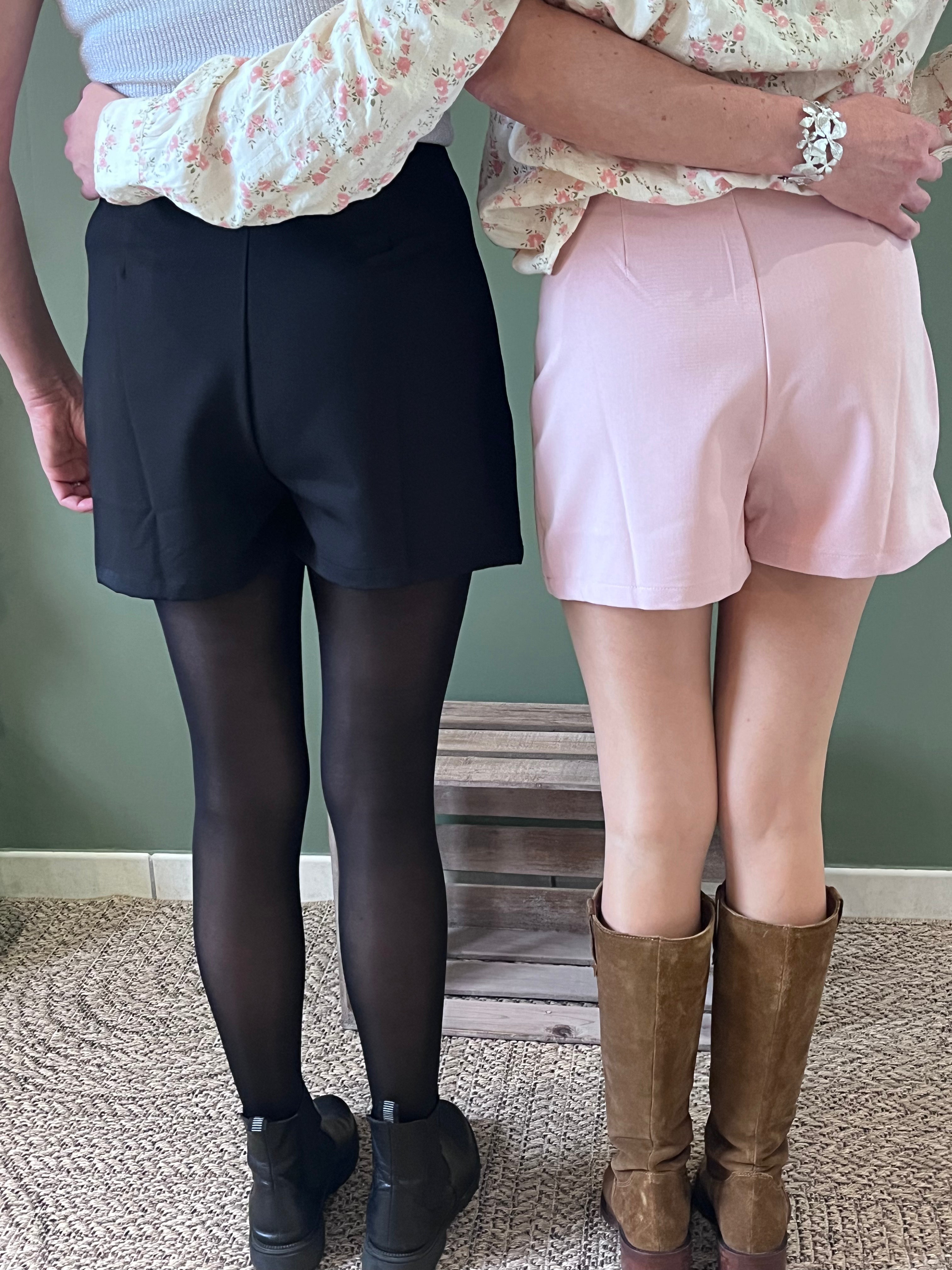 jupe short rose ou noir femme