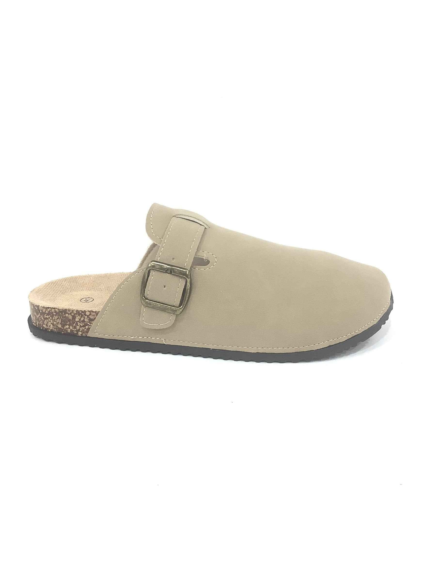 Sabot beige, Semelle en liège Homme