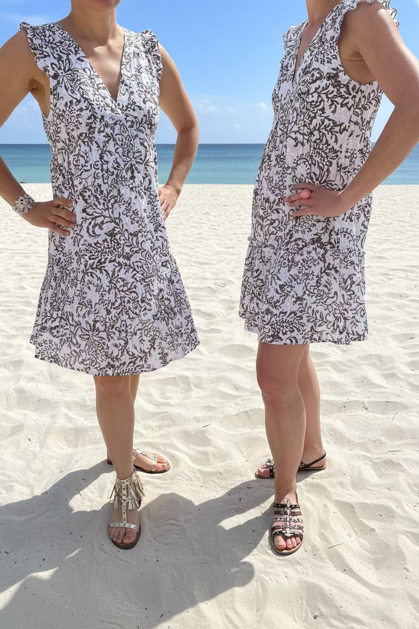 Robe Courte Kaki – Broderie Anglaise