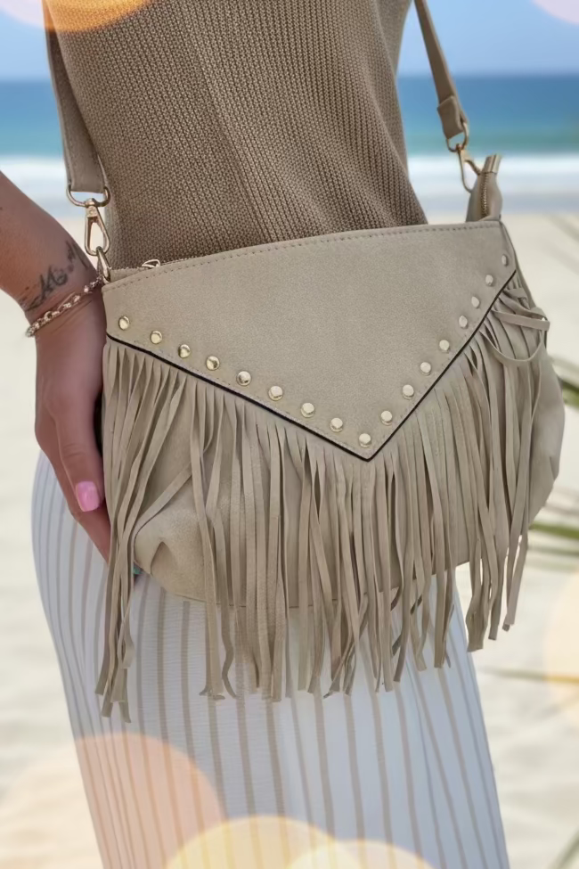 Sac à Main Franges Femme Effet Daim Bohème