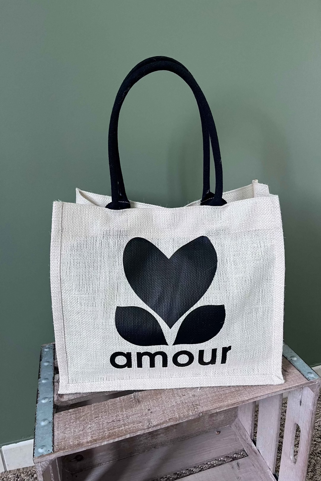 Sac en Toile de Jute Amour - Élégance Écologique et Durable