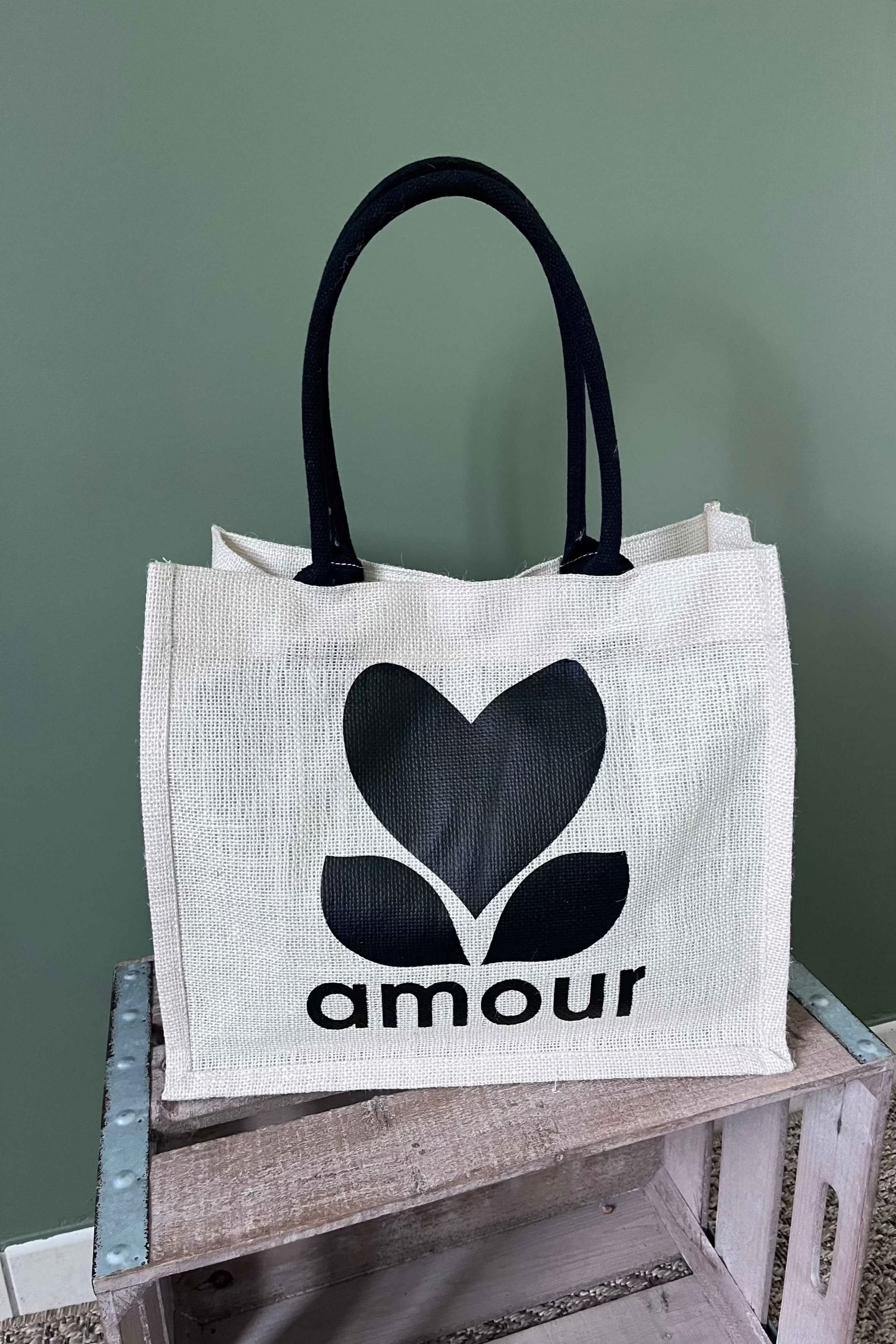 Sac en Toile de Jute Amour - Élégance Écologique et Durable