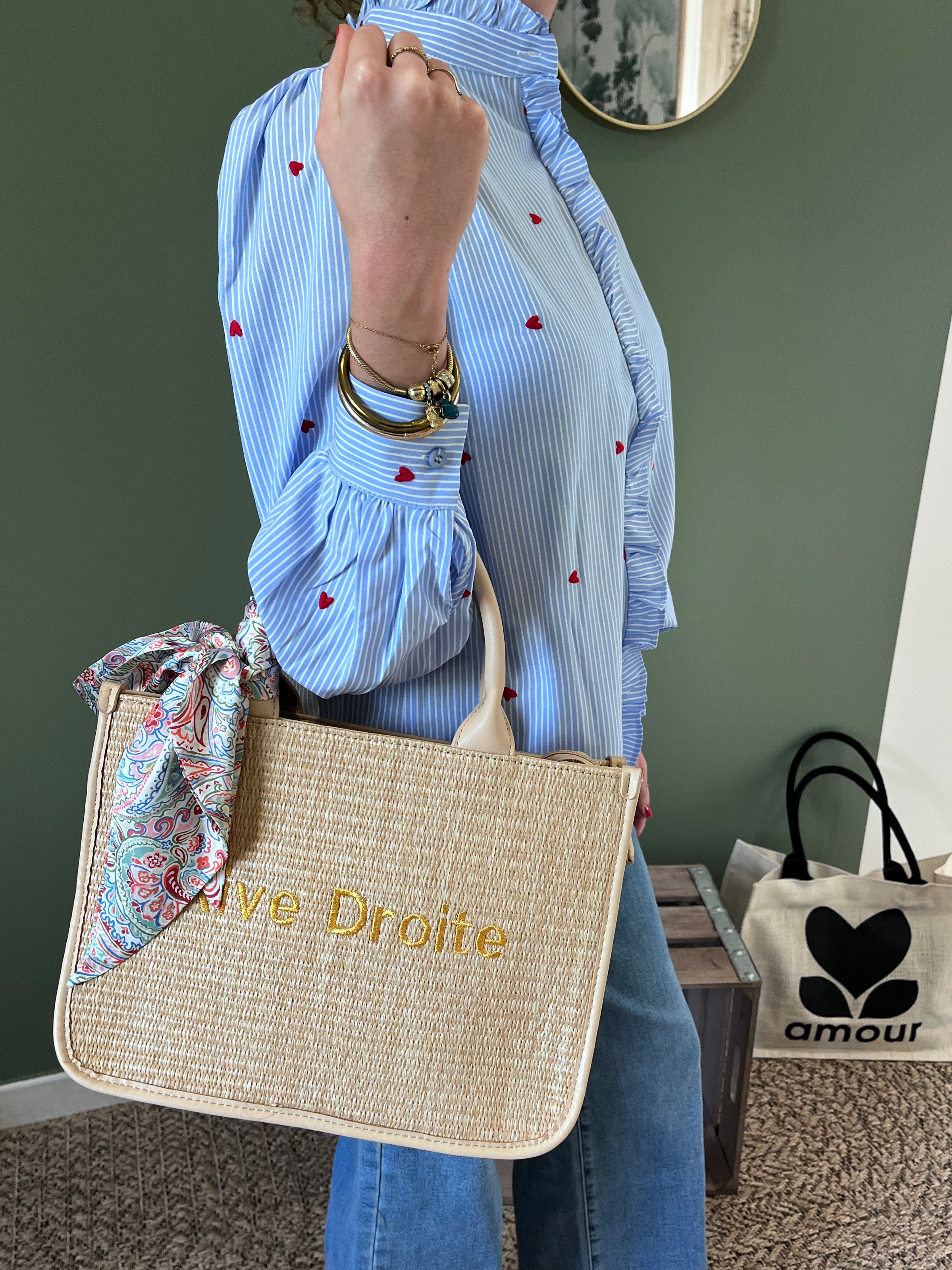 Sac Bandoulière Femme Rive Droite - Détail Intérieur