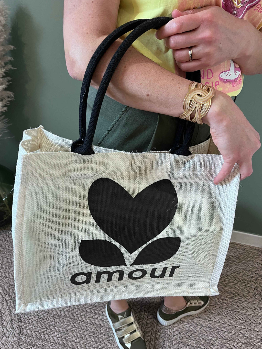 Sac en Toile de Jute Amour - Élégance Écologique et Durable