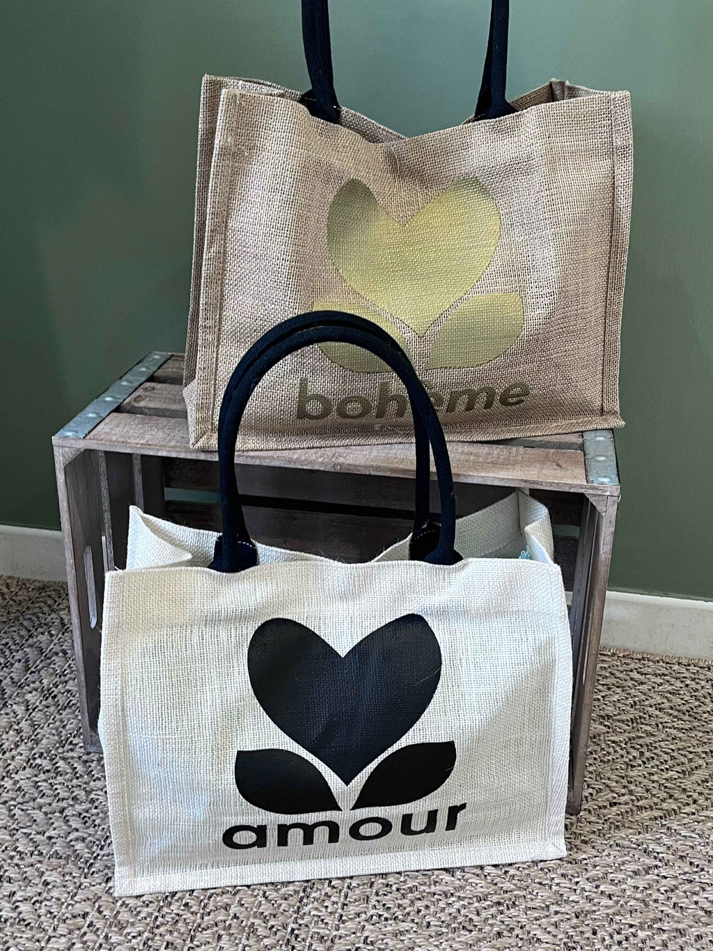 Sac en Toile de Jute Amour - Élégance Écologique et Durable