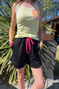 Short de jogging femme cordon fluo noir – Le Style by Laëti vêtement femme guérande la baule st lyphard
