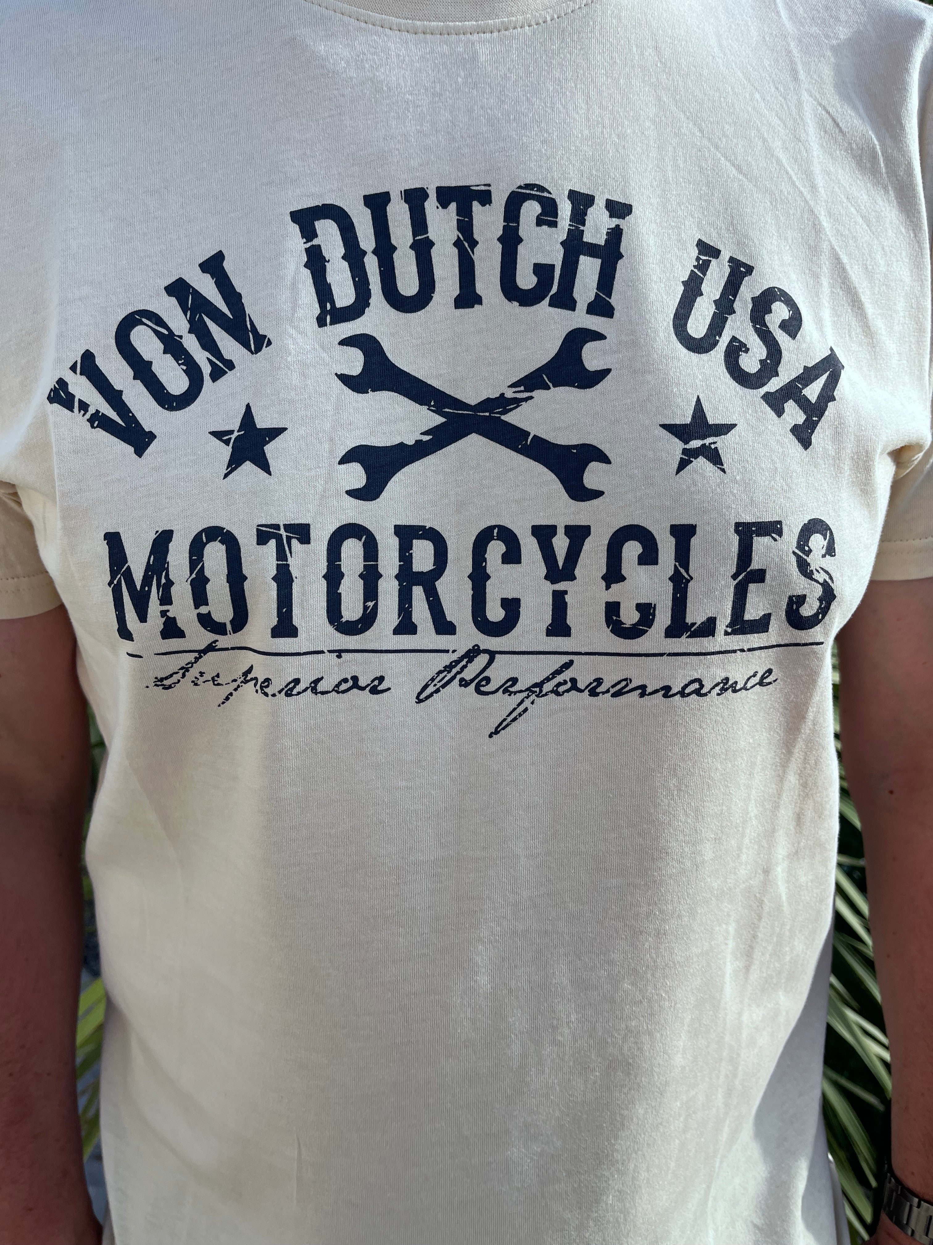 T-shirt homme beige Von Dutch USA Motorcycles - imprimé graphique col rond jersey"