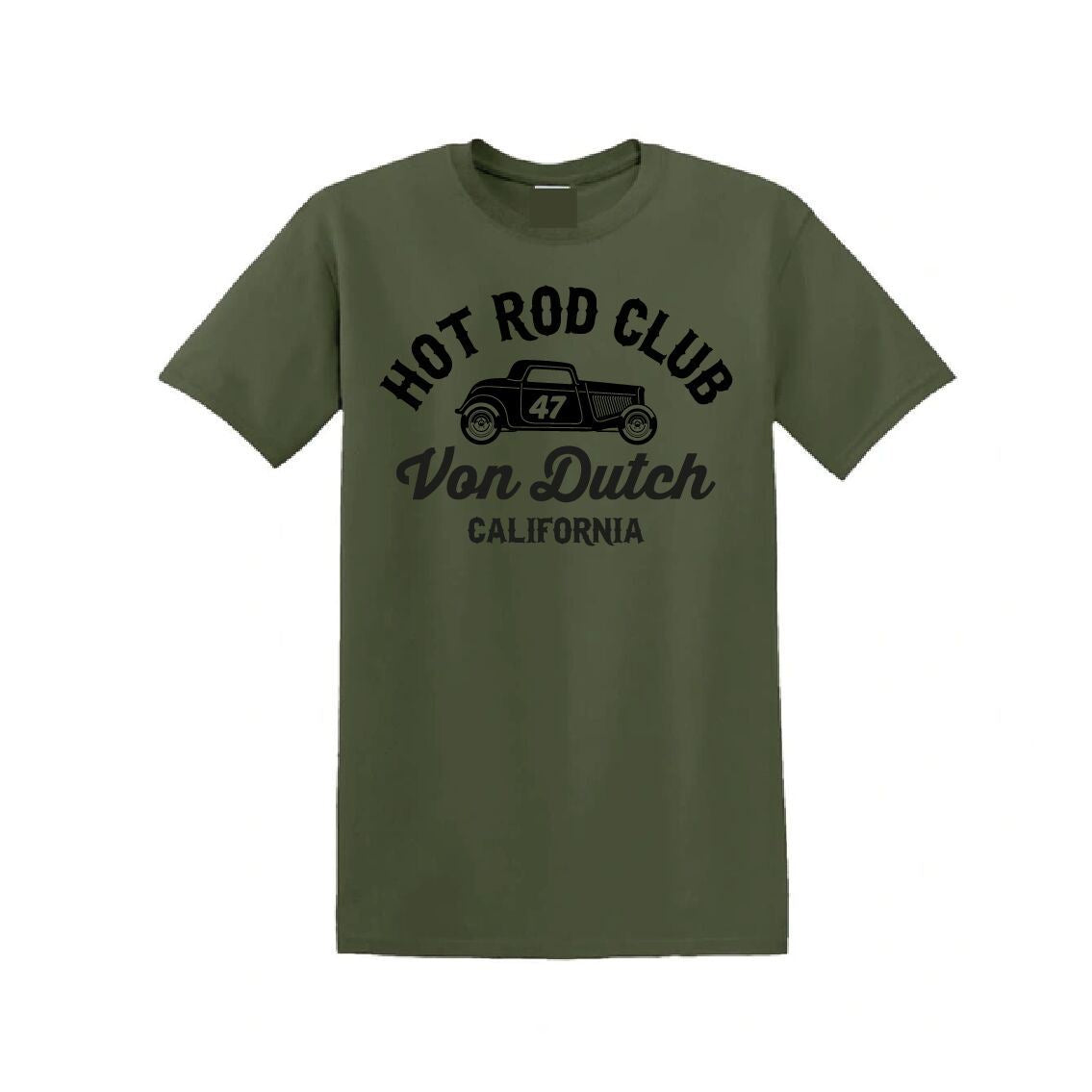 T-shirt kaki Von Dutch homme, coton imprimé noir mode homme 2026 pret a porter homme guérande  Le style by la