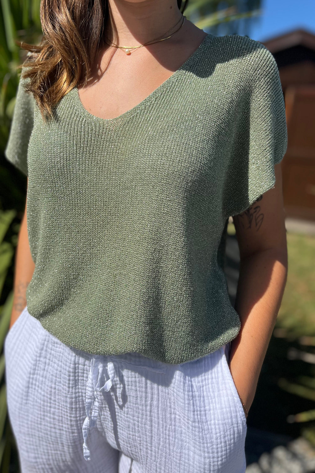 t-shirt a paillettes kaki le style by laeti boutique femme guérande st lyphard