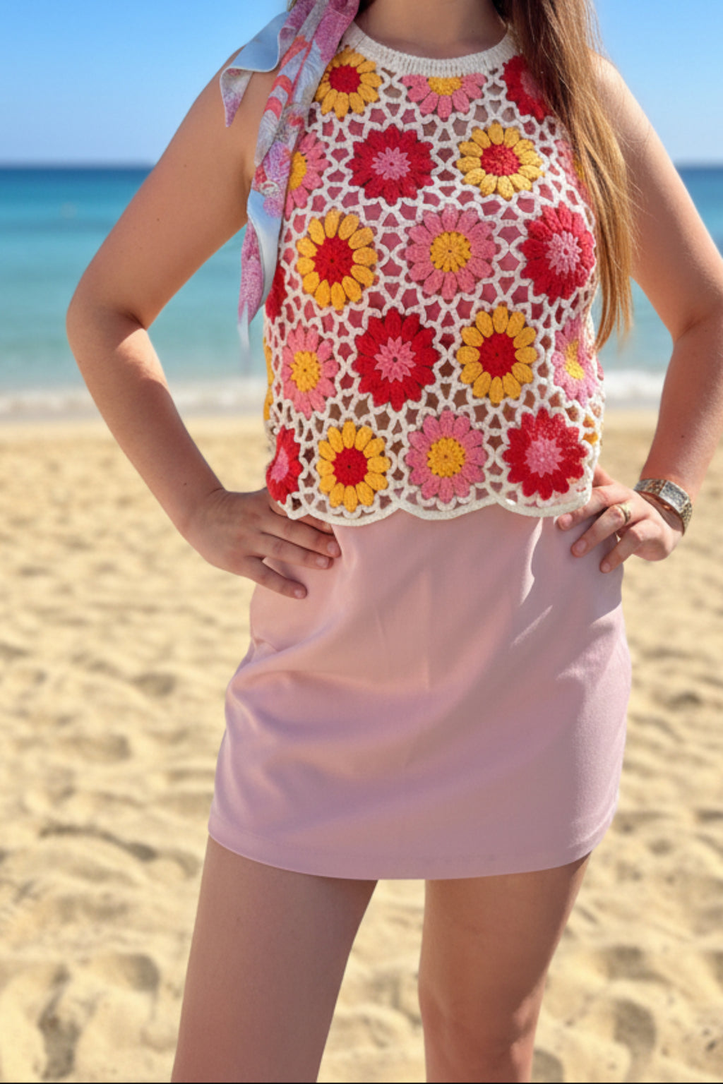 Top Fleuri Crème en Crochet -Boutique femme bohême La Baule Guérande- Le  Style By Laëti
