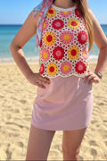 Top Fleuri Crème en Crochet -Boutique femme bohême La Baule Guérande- Le  Style By Laëti