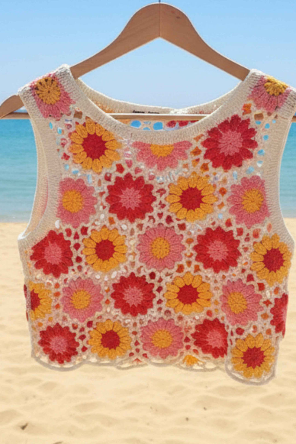Top Fleuri Crème en Crochet -Boutique femme bohême La Baule Guérande- Le  Style By Laëti