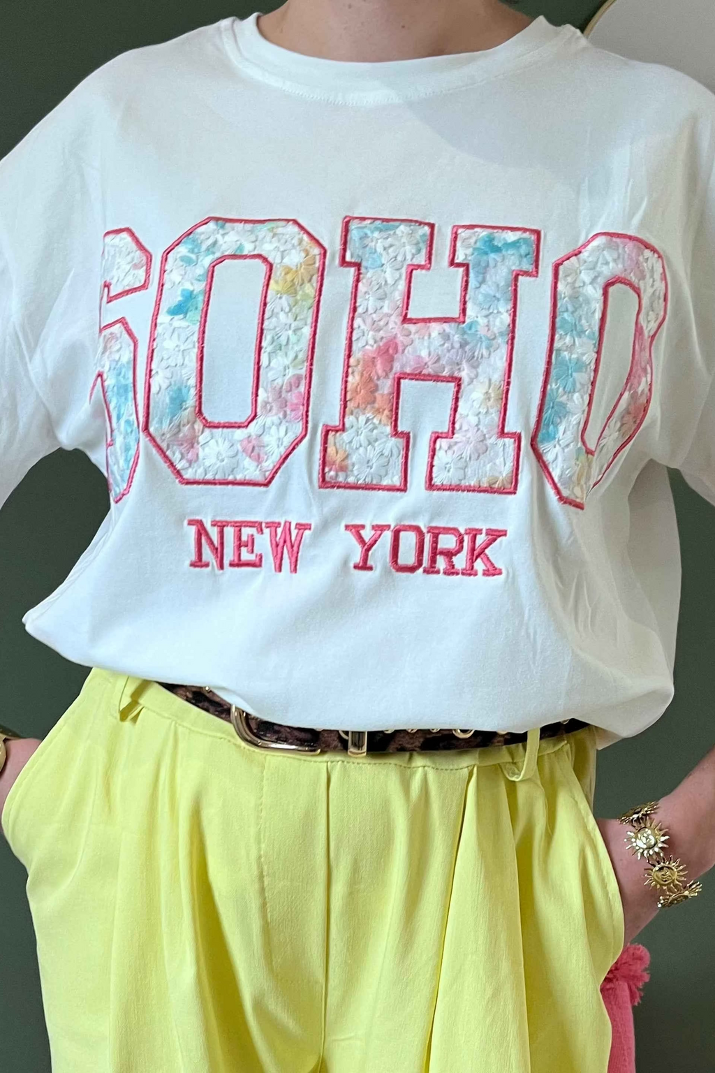 T-shirt Soho Imprimé Fleurs Pastels Femme  - Coton 95%